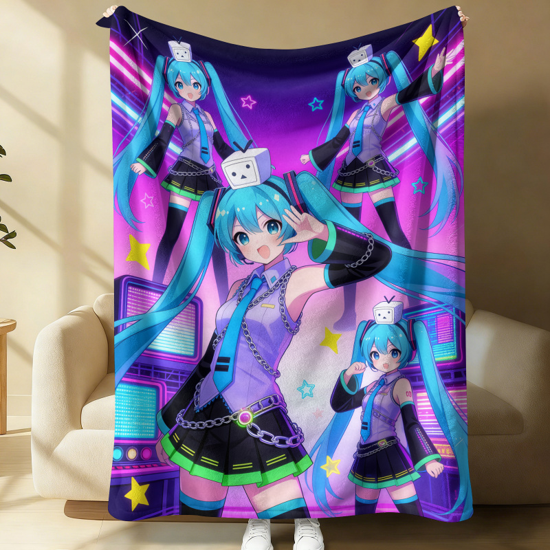 Outdoor Camping Anime - Selimut Flanel Hatsune Miku, Selimut Tidur
