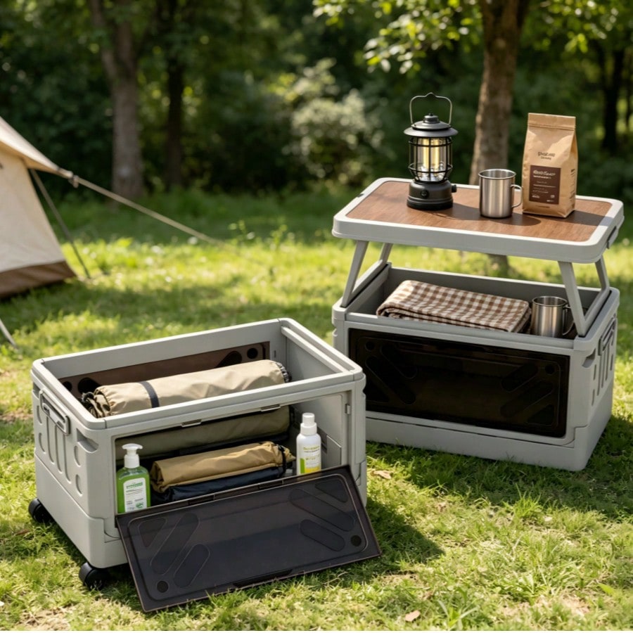 Outdoor Camping Bin - Kotak Penyimpanan Camping Luar Ruangan Multi-Fungsi