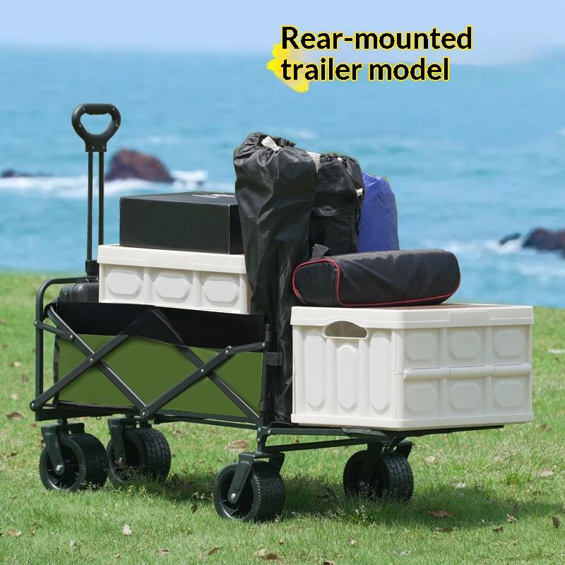 Camp Table Folding - Gerobak Utilitas Camping Roda Empat Lipat