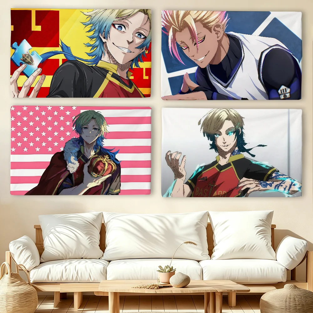 Outdoor Camping Anime - Bendera anime sepak bola B-Blue L-Lock