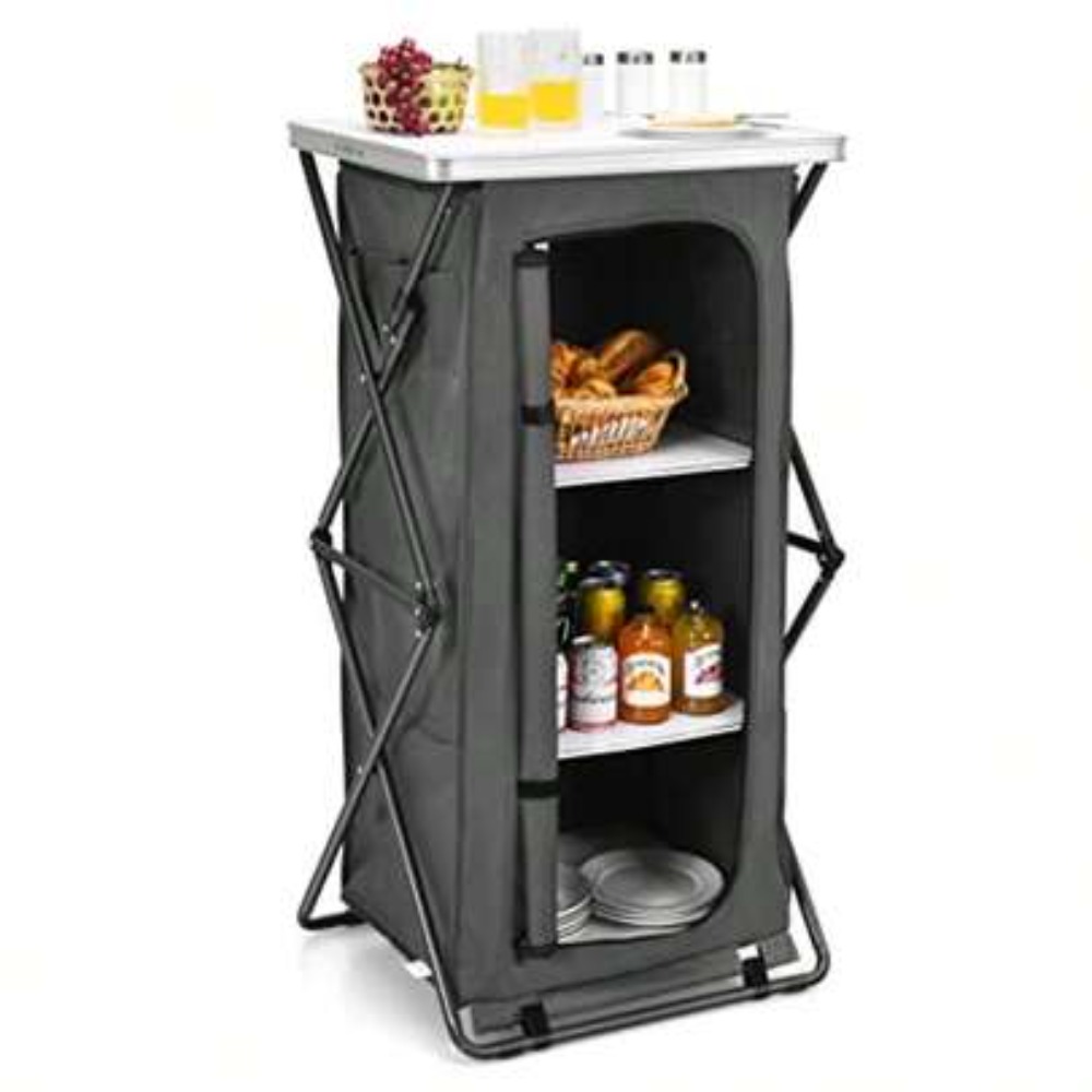 Outdoor Camping Kitchen Setup - Lemari Penyimpanan Lipat untuk Berkemah dengan