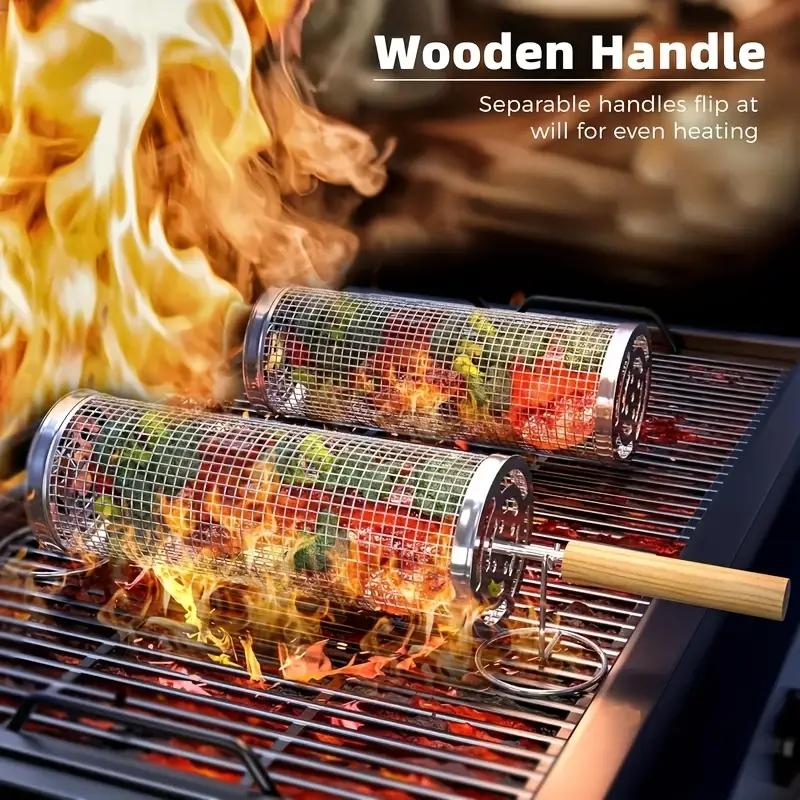 Outdoor Camping Grill - Keranjang Panggangan BBQ Baja Tahan Karat,