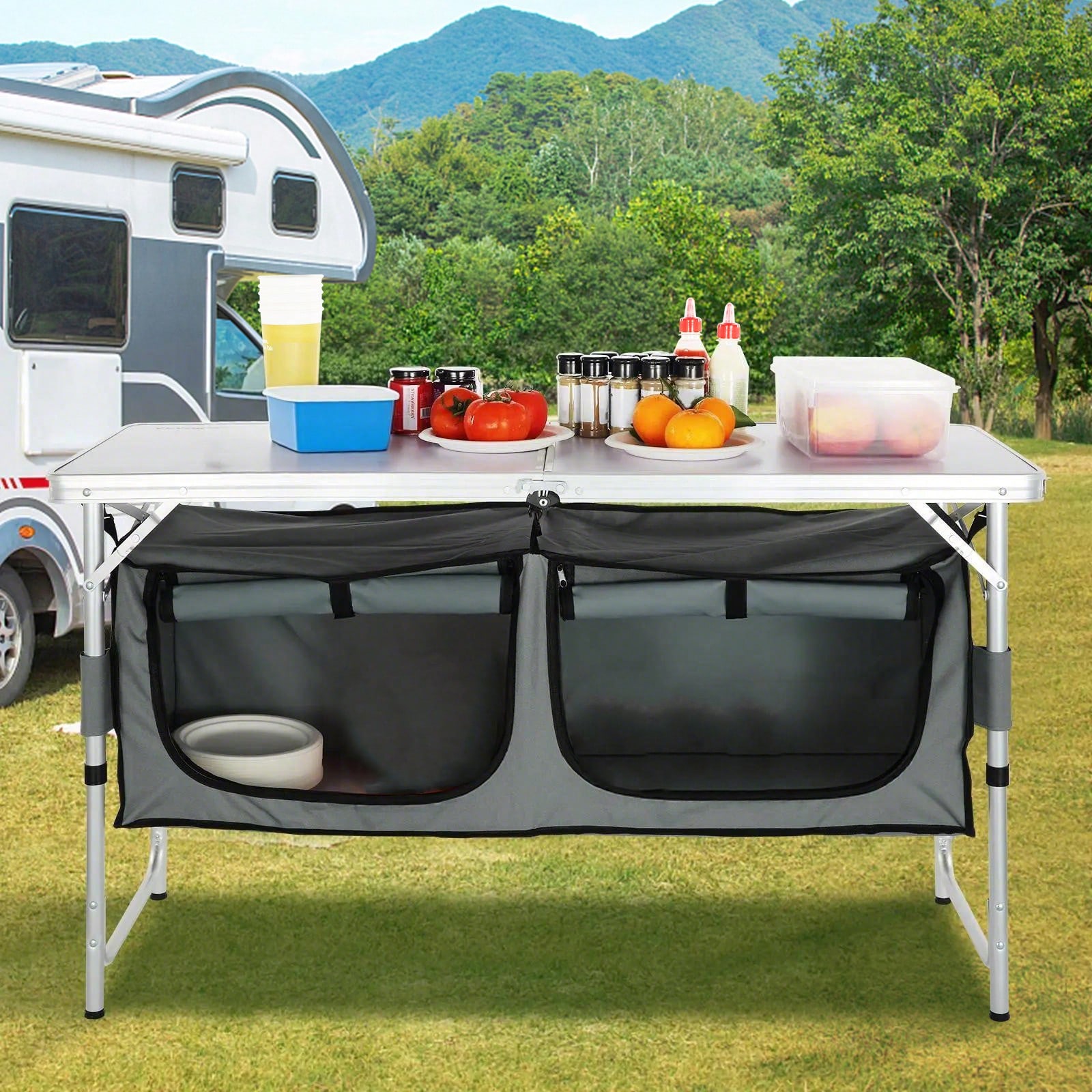 Outdoor Camping Kitchen Set - Meja Dapur Lipat untuk Berkemah dengan