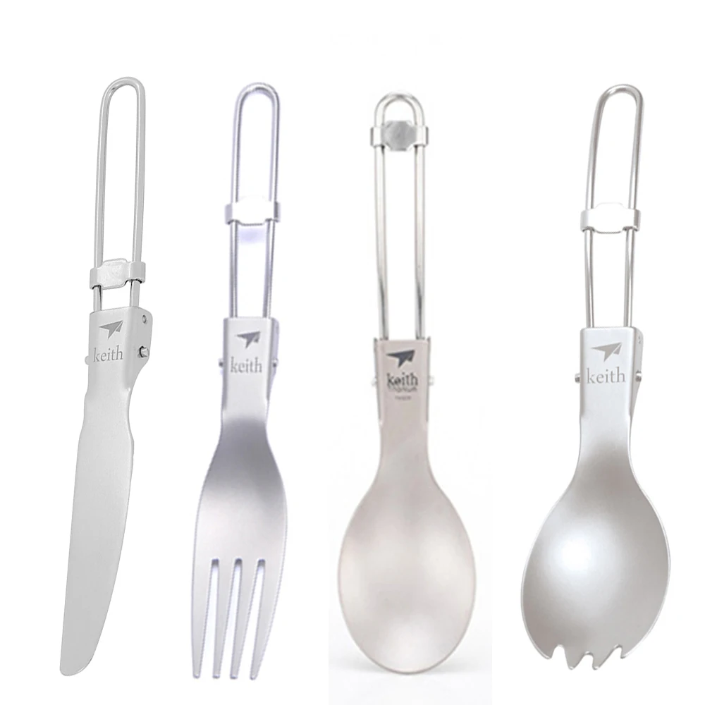 Outdoor Camping Kitchen Set - Keith Set Garpu Pisau Spork Sendok