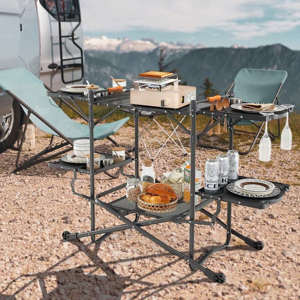 Meja Lipat untuk Memasak saat  - Outdoor Camping Kitchen Setup ulasan dan harga