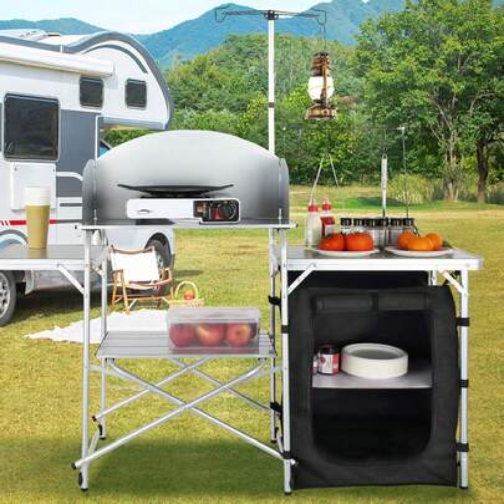 Meja Dapur Lipat untuk Berkema - Outdoor Camping Kitchen Setup ulasan dan harga