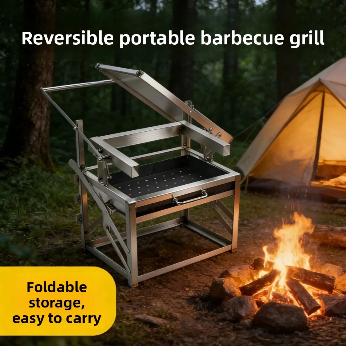 Pemanggang BBQ Otomatis Berput - Outdoor Camping Grill ulasan dan harga