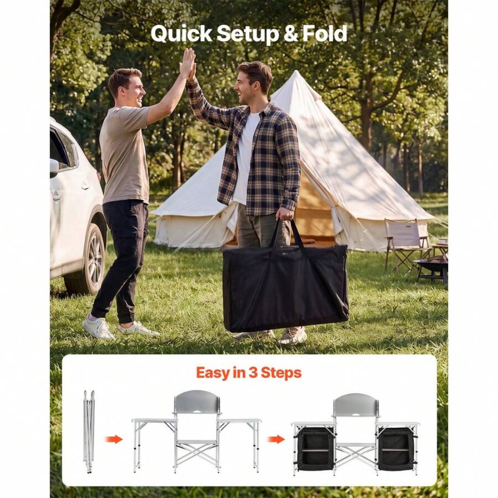 Meja Lipat Portabel untuk Mema - Outdoor Camping Kitchen Setup ulasan dan harga