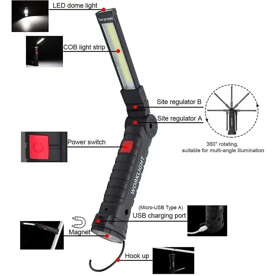 Lampu Kerja Magnetik Isi Ulang - Outdoor Camping Light Portable ulasan dan harga