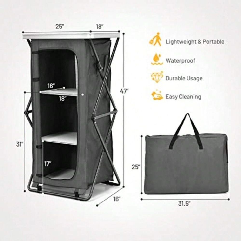 Lemari Penyimpanan Lipat untuk - Outdoor Camping Kitchen Setup ulasan dan harga