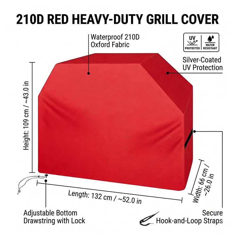 Penutup BBQ 210D Anti Debu Tah - Outdoor Camping Grill ulasan dan harga
