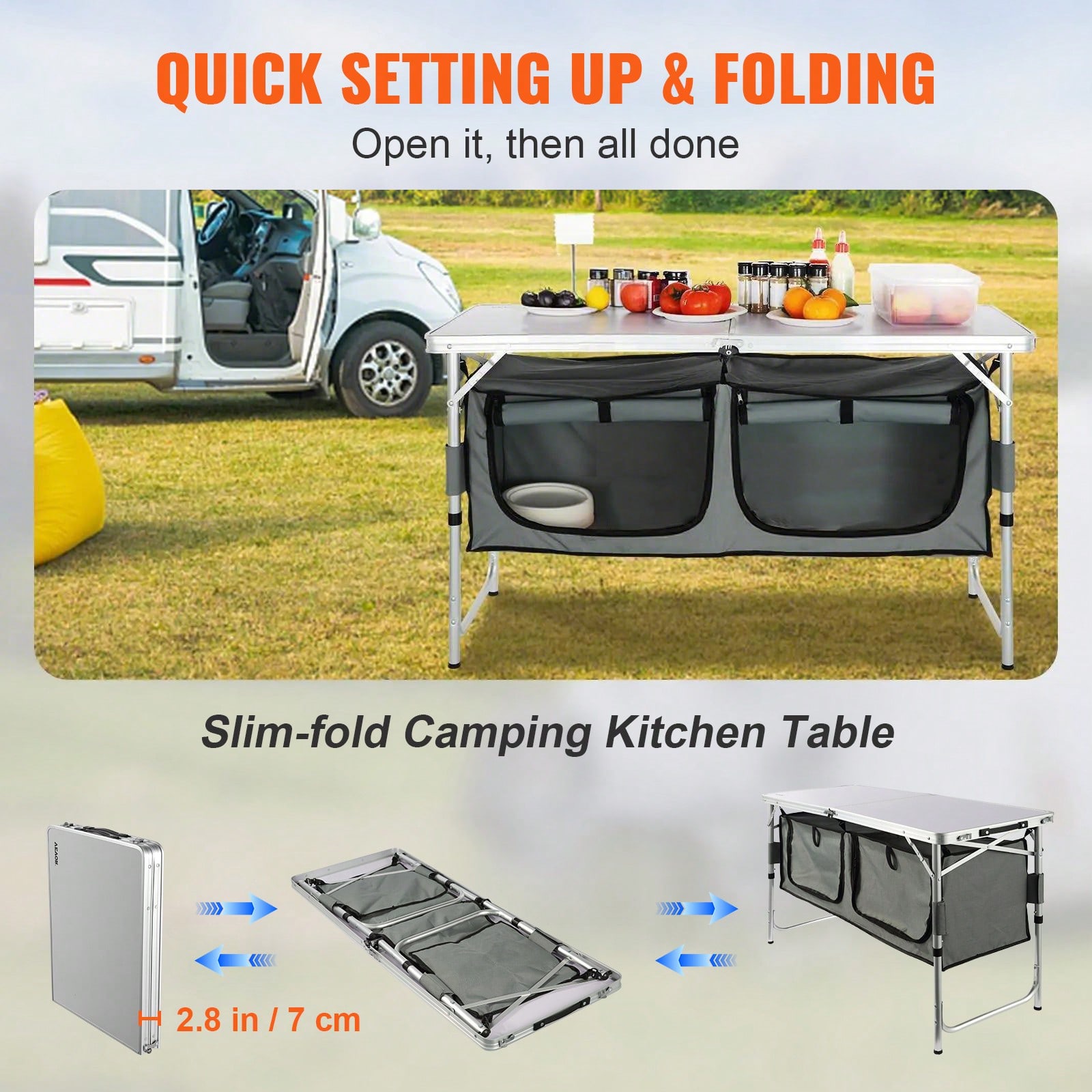 Meja Dapur Lipat untuk Berkema - Outdoor Camping Kitchen Set ulasan dan harga