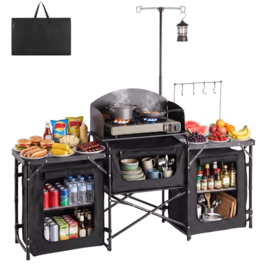Meja Lipat untuk Berkemah, Mej - Outdoor Camping Kitchen Setup ulasan dan harga