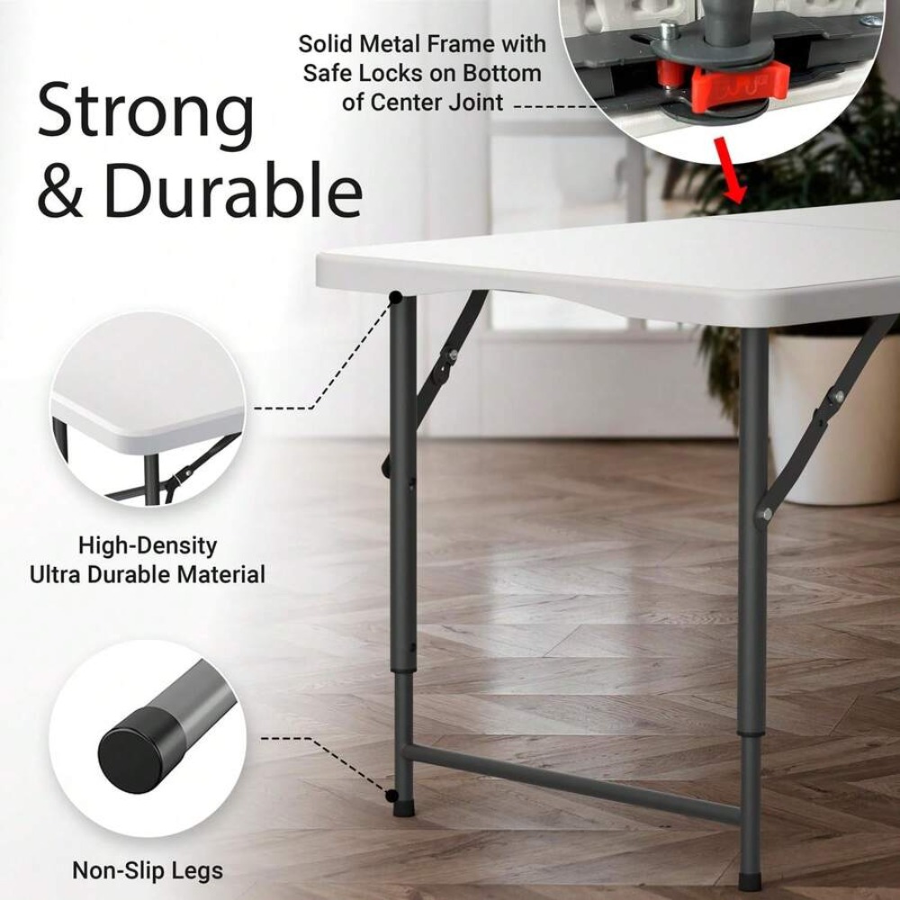 Meja Lipat 4FT dengan Ketinggi - Camp Table Folding ulasan dan harga